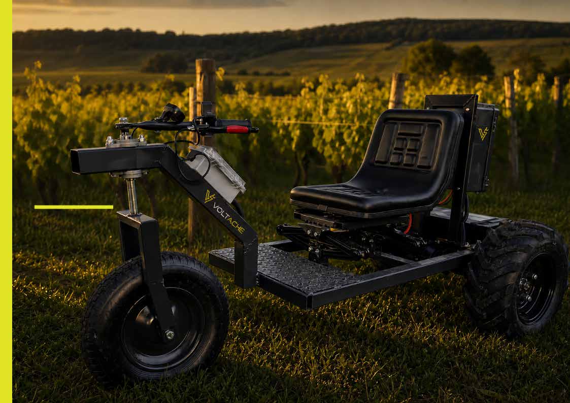 Machine électrique Voltache dans un vignoble
